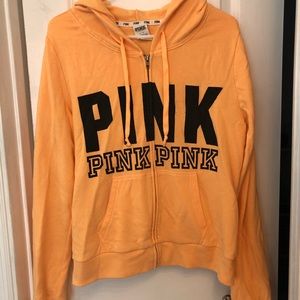 VS PINK Orange zip up hoodie